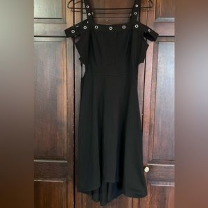 Black cold shoulder dress
